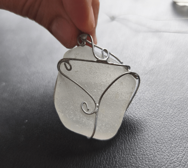 White sea glass ornaments, set of 10 Christmas tree baubles, suncatchers - Image 2