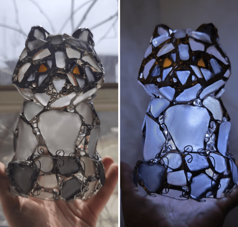 sea glass raccoon
