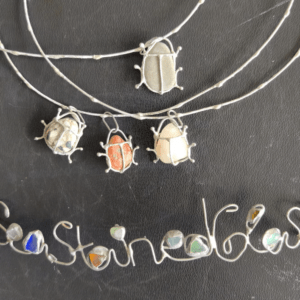 pebble bug necklace